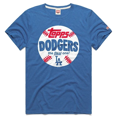 Men's Homage  Royal Los Angeles Dodgers MLB x Topps Baseball The Real One Tri-Blend T-Shirt