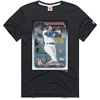 Men's Homage Shohei Ohtani Charcoal Los Angeles Dodgers Topps Baseball Card Tri-Blend T-Shirt