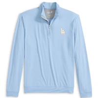 Pull à col zippé 1/4 bleu clair johnnie-O Los Angeles Dodgers Collection Or 2026 pour homme