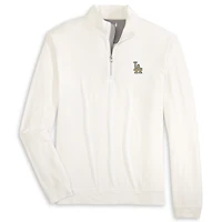 Pull à col zippé 1/4 johnnie-O blanc Los Angeles Dodgers Collection Or 2026 pour homme