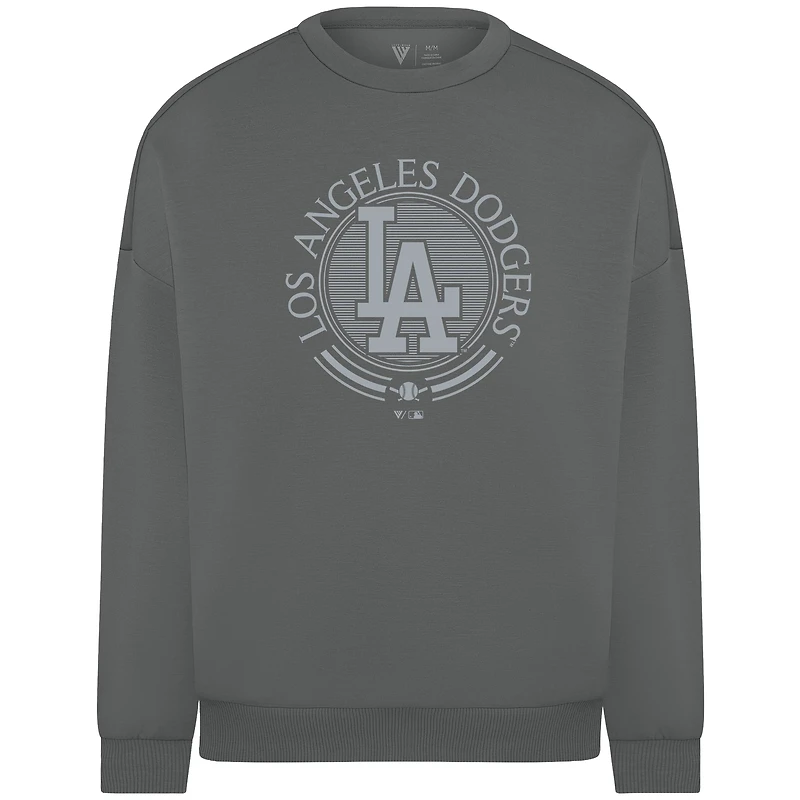 Men's Levelwear Gray Los Angeles Dodgers Luxe Signature Grain Pullover Sweatshirt