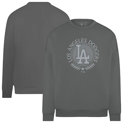 Men's Levelwear Gray Los Angeles Dodgers Luxe Signature Grain Pullover Sweatshirt