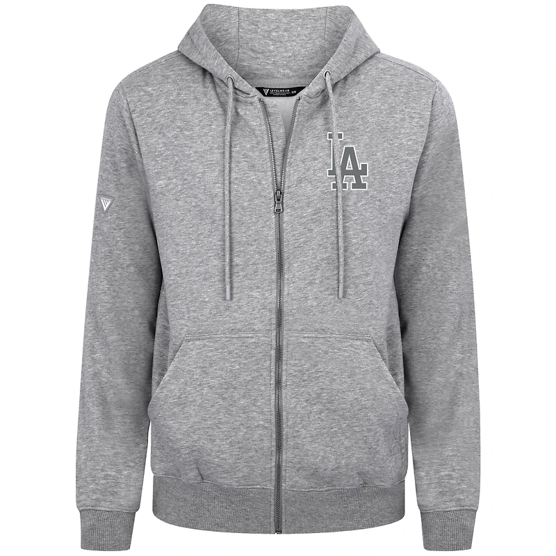 Men's Levelwear Los Angeles Dodgers Podium Chenille Logo Full-Zip Hoodie