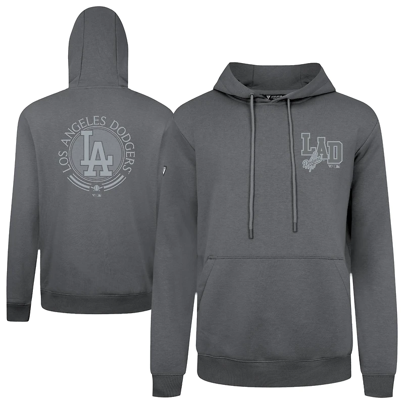 Men's Levelwear Gray Los Angeles Dodgers Podium Grain Pullover Hoodie