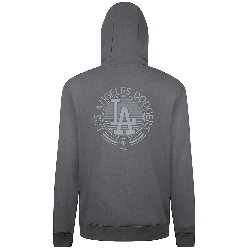 Men's Levelwear Gray Los Angeles Dodgers Podium Grain Pullover Hoodie