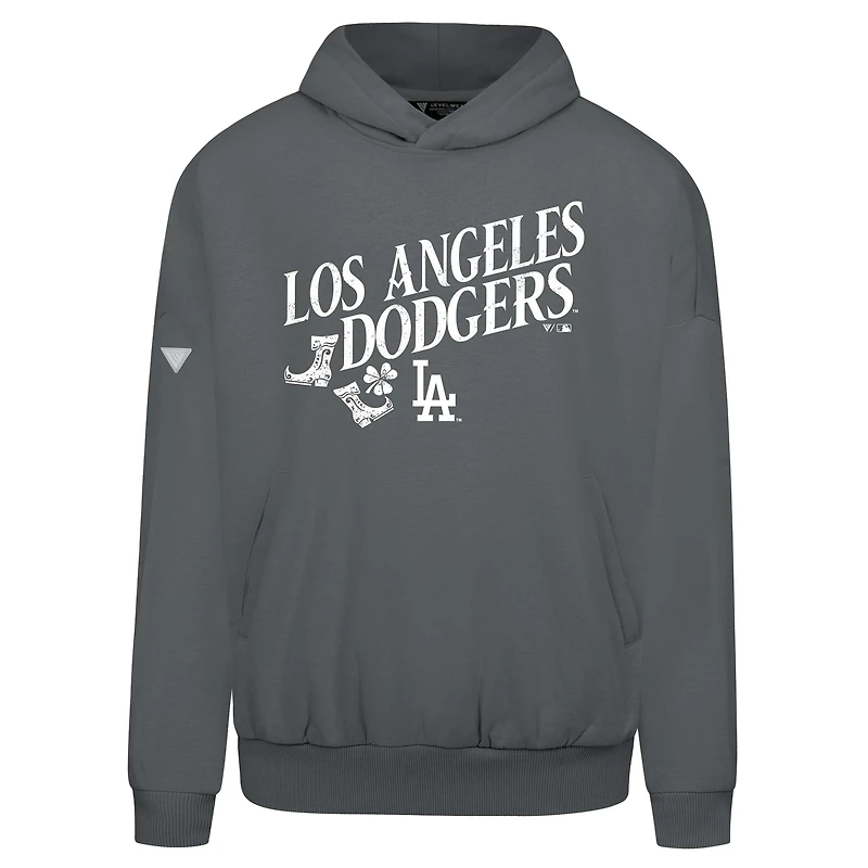 Sweat à capuche gris pour homme Los Angeles Dodgers St. Patrick's Day
