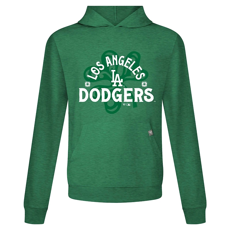 Men's Levelwear Green Los Angeles Dodgers St. Patrick's Day Relay Shamrock Pullover Hoodie