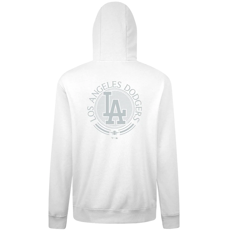 Sweat à capuche blanc Levelwear pour homme Los Angeles Dodgers Podium Grain