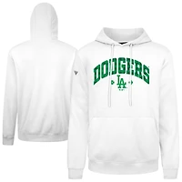 Men's Levelwear  White Los Angeles Dodgers St. Patrick's Day Podium Plaid Pullover Hoodie