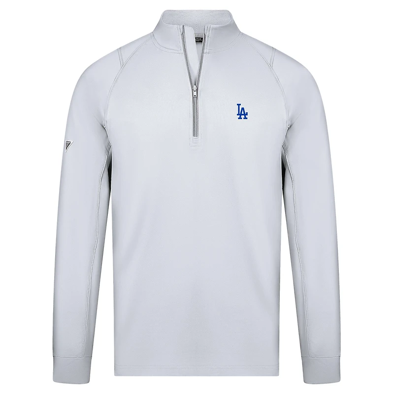 Men's Levelwear White Los Angeles Dodgers Theory Insignia 2.0 Quarter-Zip Pullover Top