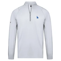 Men's Levelwear White Los Angeles Dodgers Theory Insignia 2.0 Quarter-Zip Pullover Top