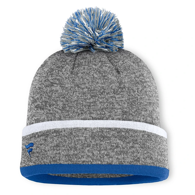 Bonnet en tricot à revers et pompon Fanatics des Dodgers de Los Angeles pour homme, gris chiné