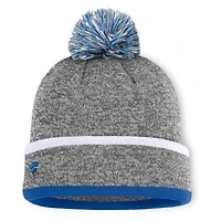 Bonnet en tricot à revers et pompon Fanatics des Dodgers de Los Angeles pour homme, gris chiné