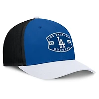 Casquette camionneur ajustable Fanatics Royal/White Cutoff pour homme des Los Angeles Dodgers