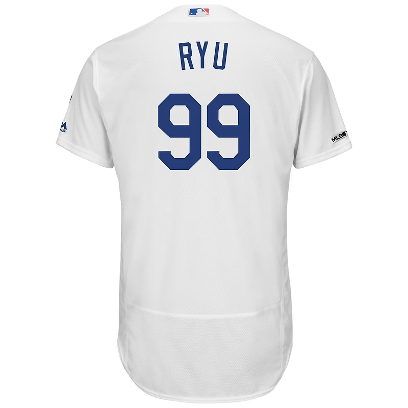 Majestic Hyun-Jin Ryu Blanc Los Angeles Dodgers Home Flex Base Authentic Collection Player Jersey