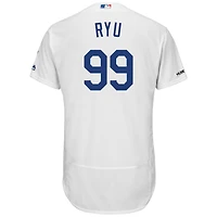 Majestic Hyun-Jin Ryu Blanc Los Angeles Dodgers Home Flex Base Authentic Collection Player Jersey