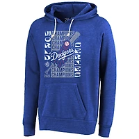 Men's Majestic Threads Shohei Ohtani Royal Los Angeles Dodgers 2025 World Series Champions Name & Number Tri-Blend Hoodie