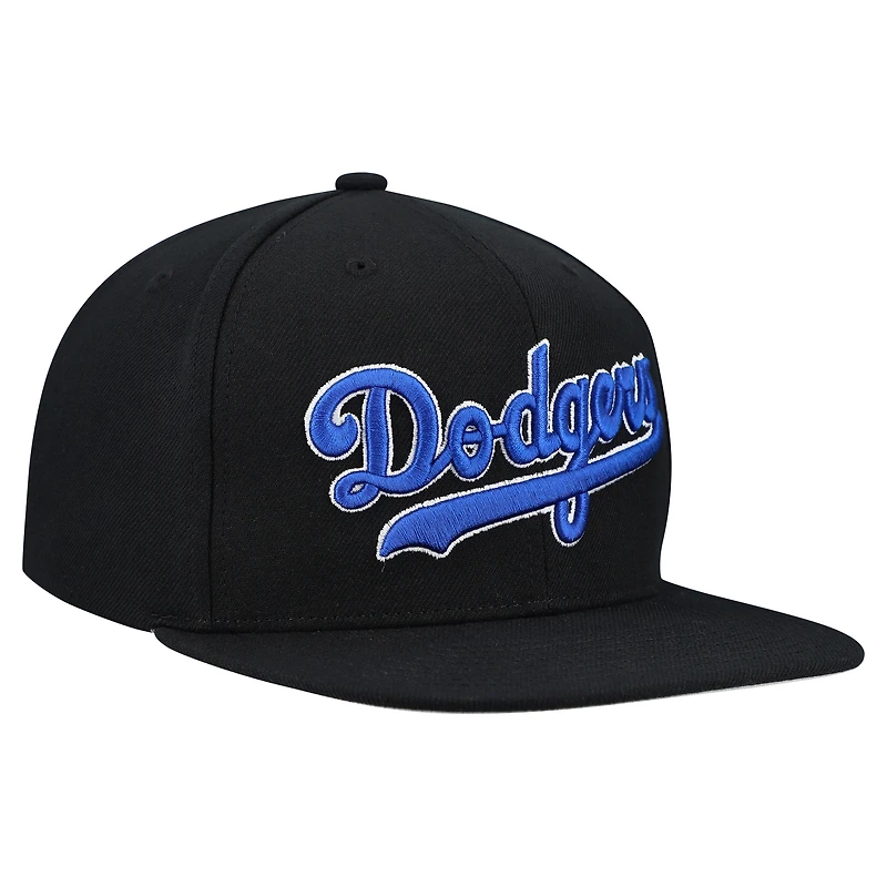 Casquette snapback basique noire Mitchell & Ness pour homme, collection Cooperstown des Dodgers de Los Angeles