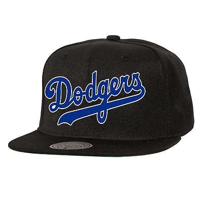 Casquette snapback basique noire Mitchell & Ness pour homme, collection Cooperstown des Dodgers de Los Angeles