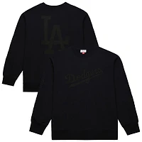Sweat-shirt à col rond en polaire Phantom noir Mitchell & Ness pour homme, Los Angeles Dodgers