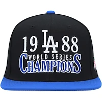 Casquette Snapback Champs de la série mondiale Los Angeles Dodgers Mitchell & Ness noire pour homme