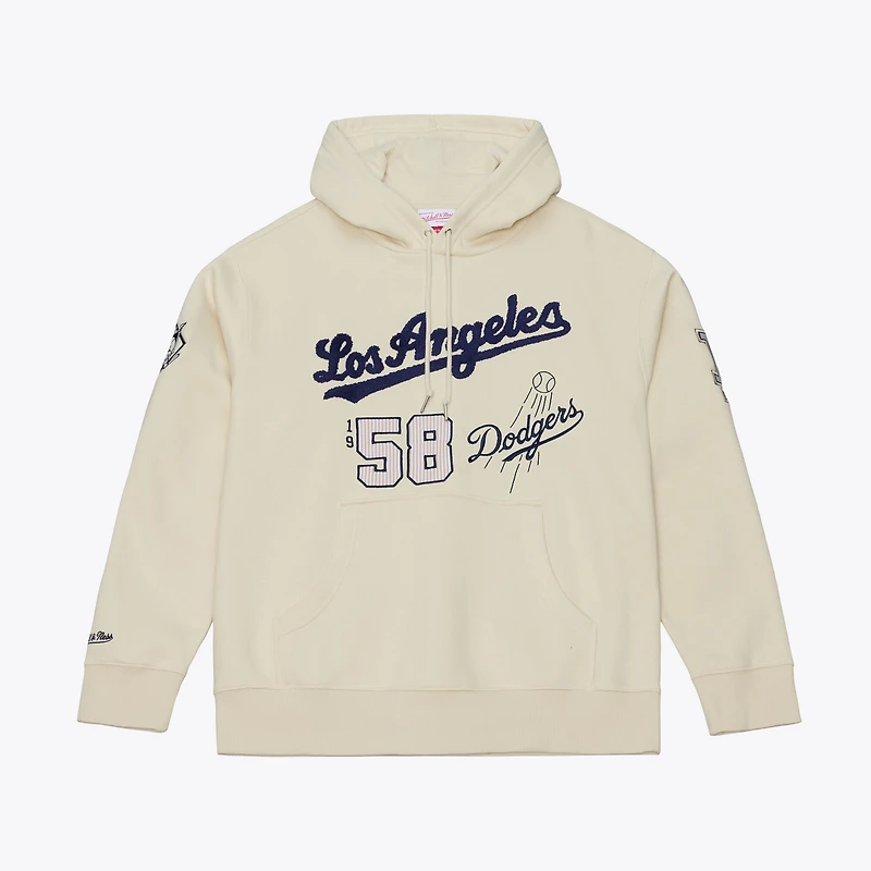 Men's Mitchell & Ness Cream Los Angeles Dodgers Yacht Rock Fleece Hoodie