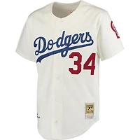 Maillot authentique des Los Angeles Dodgers Mitchell & Ness Fernando Valenzuela blanc pour homme