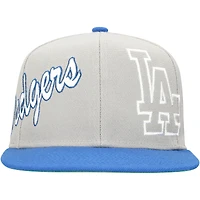 Men's Mitchell & Ness Gray/Royal Los Angeles Dodgers Knock Out Panel Snapback Hat