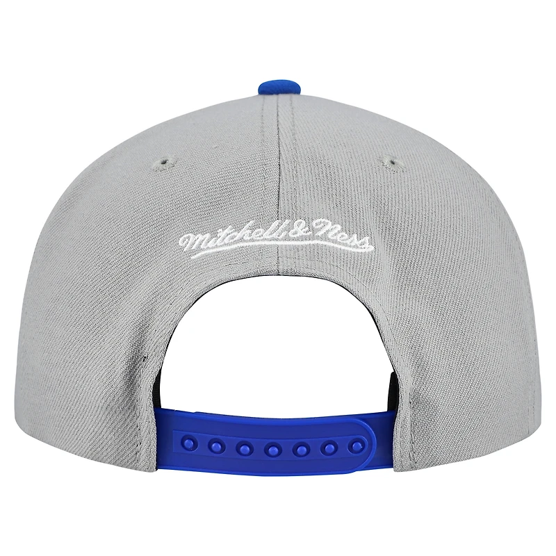 Casquette snapback basique Mitchell & Ness grise des Dodgers de Los Angeles, collection Cooperstown