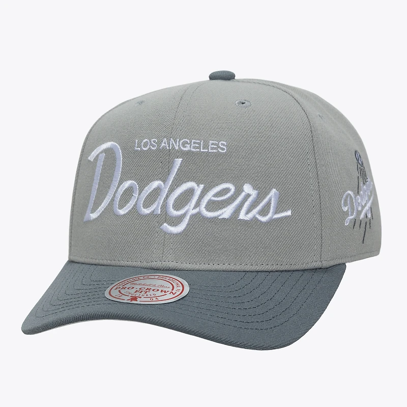 Casquette ajustable Mitchell & Ness grise Los Angeles Dodgers Thunderstorm Head Coach Pro-Crown pour homme