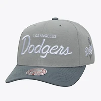 Men's Mitchell & Ness  Gray Los Angeles Dodgers Thunderstorm Head Coach Pro-Crown Adjustable Hat