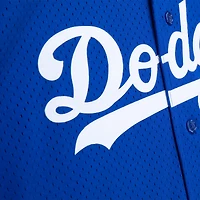 Maillot d'entraînement boutonné en maille pour homme Mitchell & Ness Hideo Nomo Royal Los Angeles Dodgers Cooperstown Collection