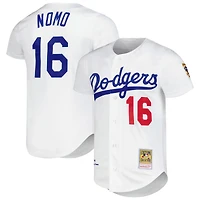 Men's Mitchell & Ness Hideo Nomo White Los Angeles Dodgers Cooperstown Collection Authentic Jersey