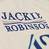 Men's Mitchell & Ness Jackie Robinson Cream Los Angeles Dodgers Full-Snap Yacht Rock Name Number Hooded Coach's Jacket