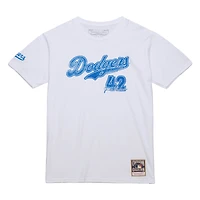 T-shirt de joueur blanc la collection Cooperstown des Dodgers Los Angeles Jackie Robinson Mitchell & Ness pour hommes