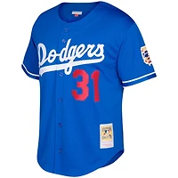 Men's Mitchell & Ness Mike Piazza Royal Los Angeles Dodgers Big Tall Cooperstown Mesh Batting Practice Jersey