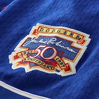 Men's Mitchell & Ness Mike Piazza Royal Los Angeles Dodgers Cooperstown Collection Mesh Batting Practice Button-Up Jersey