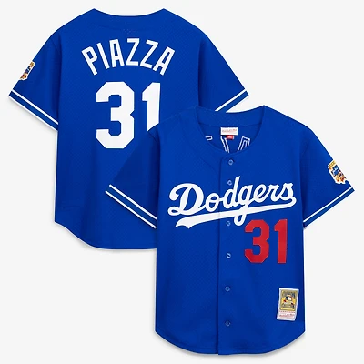 Mitchell & Ness pour homme Mike Piazza Royal Dodgers de Los Angeles Cooperstown Collection Maillot d'entraînement au bâton en maille