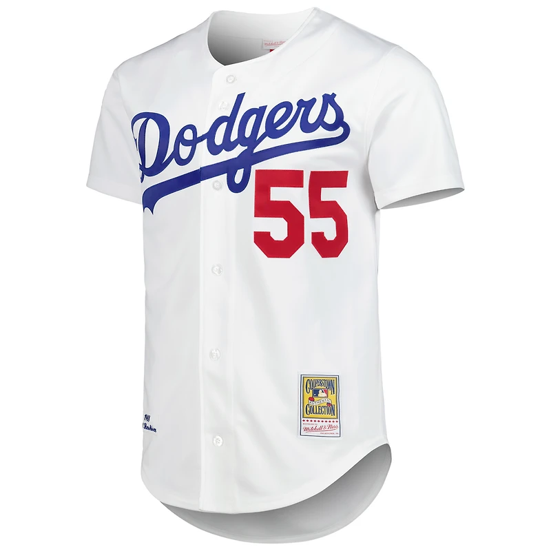Maillot authentique de la collection Cooperstown des Dodgers Los Angeles blanc Mitchell & Ness Orel Hershiser pour hommes