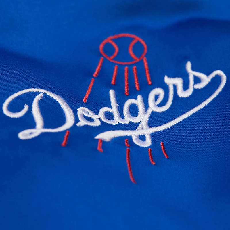 Veste Mitchell & Ness Royal/Gris pour homme des Dodgers de Los Angeles, collection Cooperstown, en satin Team Origins, à boutons-pression