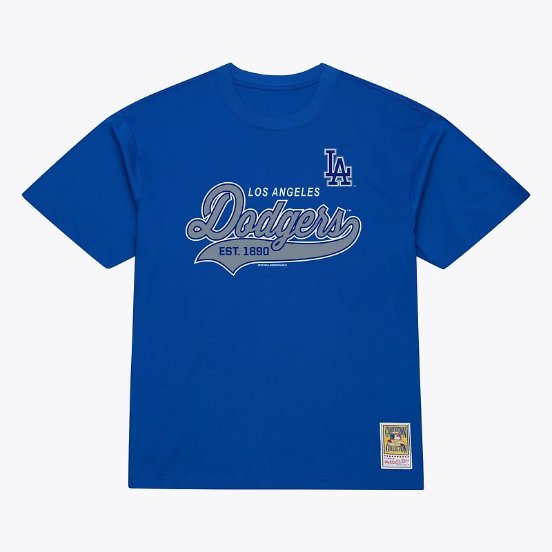 Men's Mitchell & Ness  Royal Los Angeles Dodgers Script Sweep Arch T-Shirt