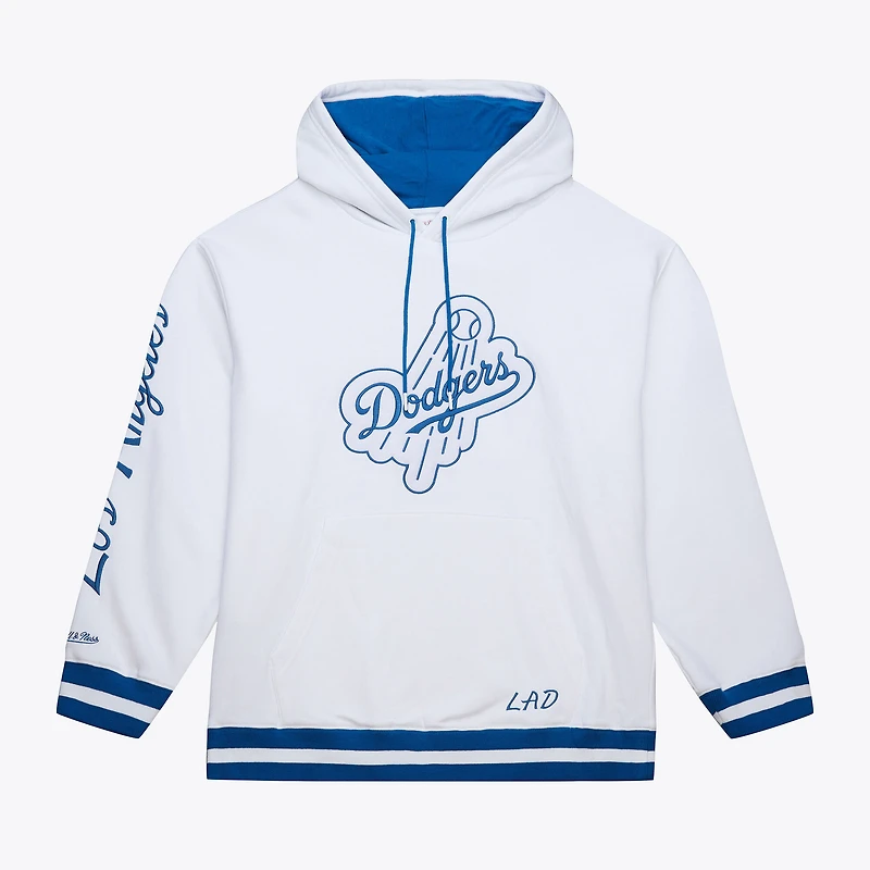 Sweat à capuche en polaire Mitchell & Ness blanc Los Angeles Dodgers Cooperstown Collection pour homme
