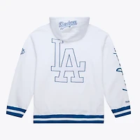 Sweat à capuche en polaire Mitchell & Ness blanc Los Angeles Dodgers Cooperstown Collection pour homme