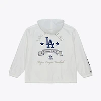 Men's Mitchell & Ness White Los Angeles Dodgers Yacht Rock Coaches Full-Snap Hooded Windbreaker Jacket