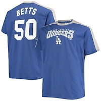 T-shirt Mookie Betts Royal/Gris pour hommes des Dodgers de Los Angeles Big & Tall Fashion Piping Player