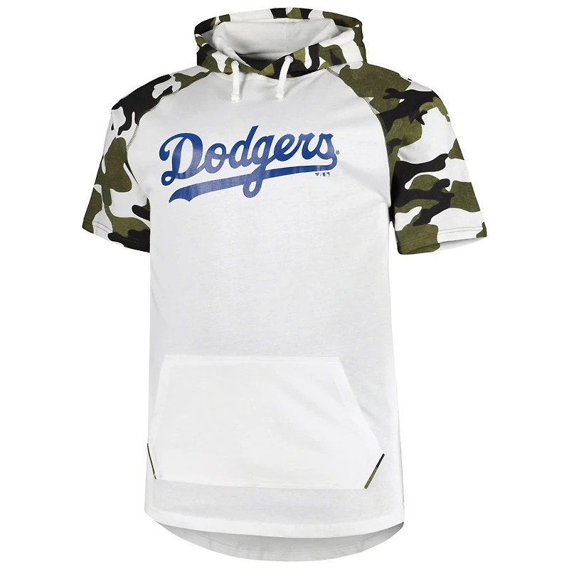 Men's Mookie Betts White/Camo Los Angeles Dodgers Player Big & Tall Raglan Hoodie T-Shirt