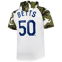 Men's Mookie Betts White/Camo Los Angeles Dodgers Player Big & Tall Raglan Hoodie T-Shirt
