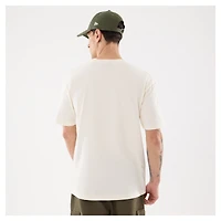 Men's New Era Beige Los Angeles Dodgers Lifestyle Coat of Arms Flocking T-Shirt