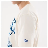 Men's New Era Beige Los Angeles Dodgers Lifestyle Coat of Arms Flocking T-Shirt