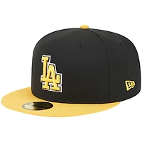 Men's New Era Black/Gold Los Angeles Dodgers 59FIFTY Fitted Hat